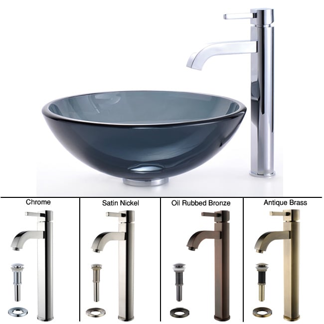 Kraus Bathroom Combo Set Black Vessel Sink With Faucet