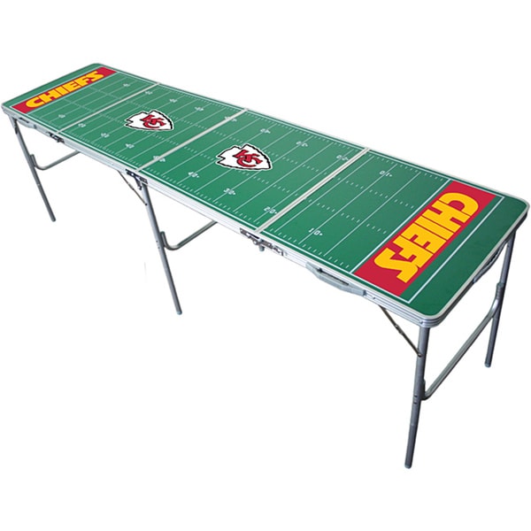 Green Aluminum Tailgate Table with NFL Kansas City Chiefs Logo