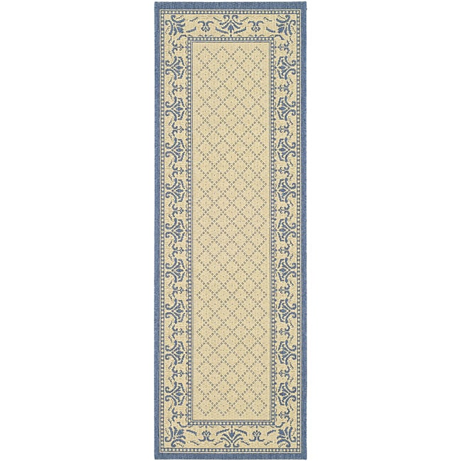 Indoor/ Outdoor Royal Natural/ Blue Runner (24 X 67)