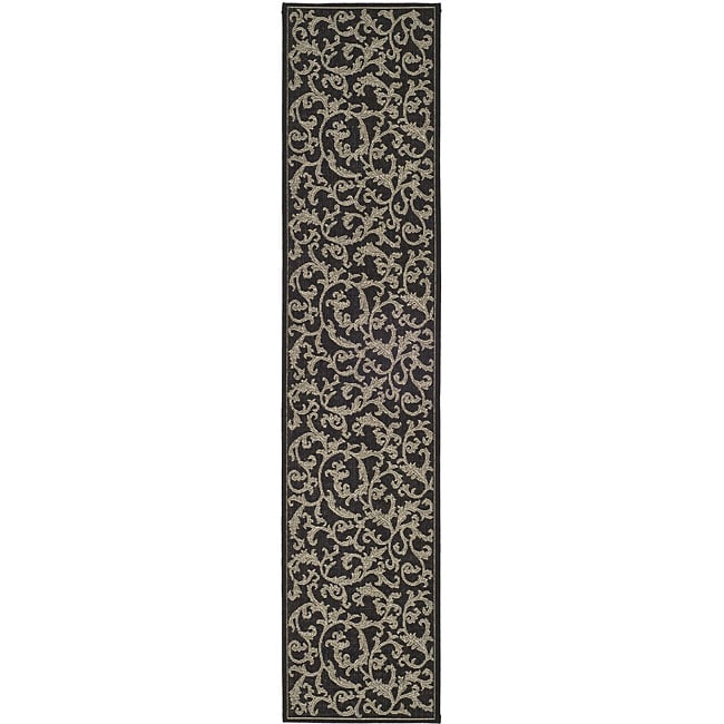 Indoor/ Outdoor Mayaguana Black/ Sand Runner (24 X 911)