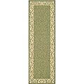 Safavieh Kaii Damask Olive Green/ Natural Indoor/ Outdoor Runner (2'4 x 9'11)