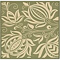 Safavieh Andros Olive Green/ Natural Indoor/ Outdoor Rug - 7'10" x 7'10" square