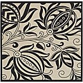 Safavieh Andros Sand/ Black Indoor/ Outdoor Rug (7'10 Square) - 7'10