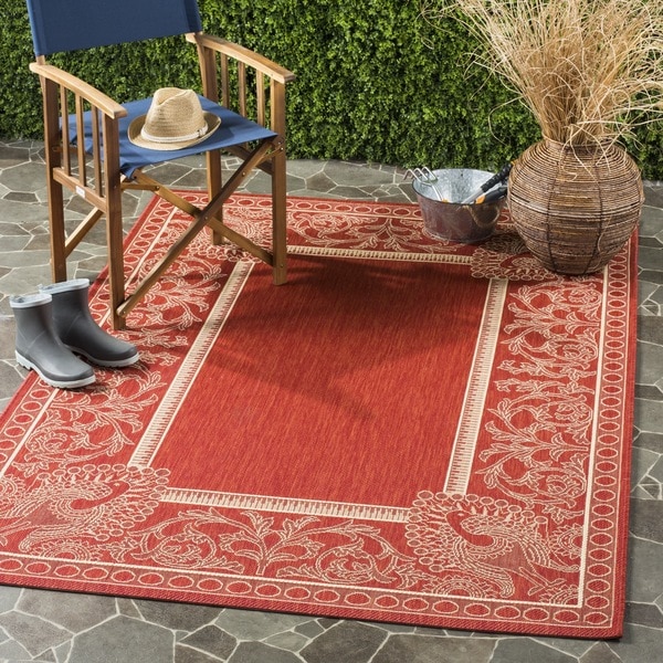 Safavieh Abaco Red/ Natural Indoor/ Outdoor Rug (6'7 Square) - 6'7