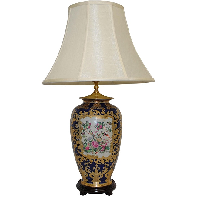 Royal Rose Medallion Porcelain Table Lamp