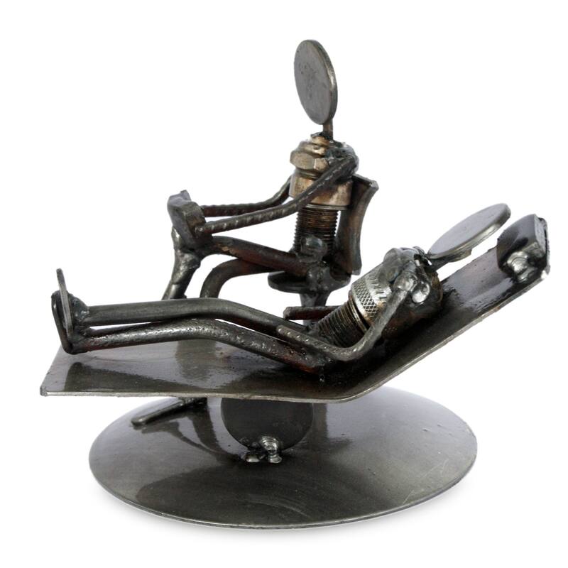 NOVICA Handmade Rustic Psychotherapist Iron Statuette (Mexico)