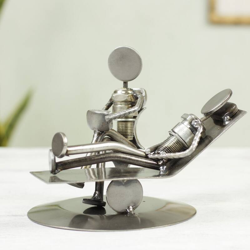 NOVICA Handmade Rustic Psychotherapist Iron Statuette (Mexico)
