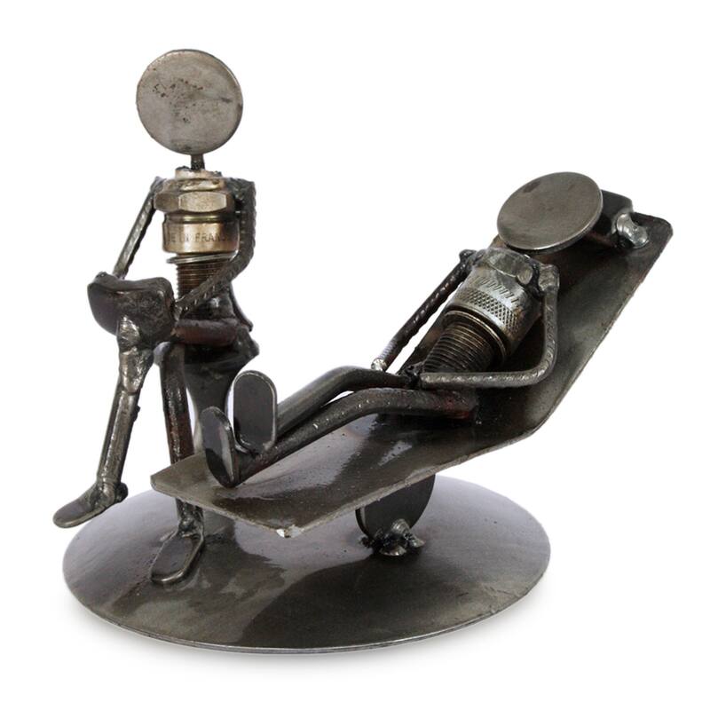 NOVICA Handmade Rustic Psychotherapist Iron Statuette (Mexico)