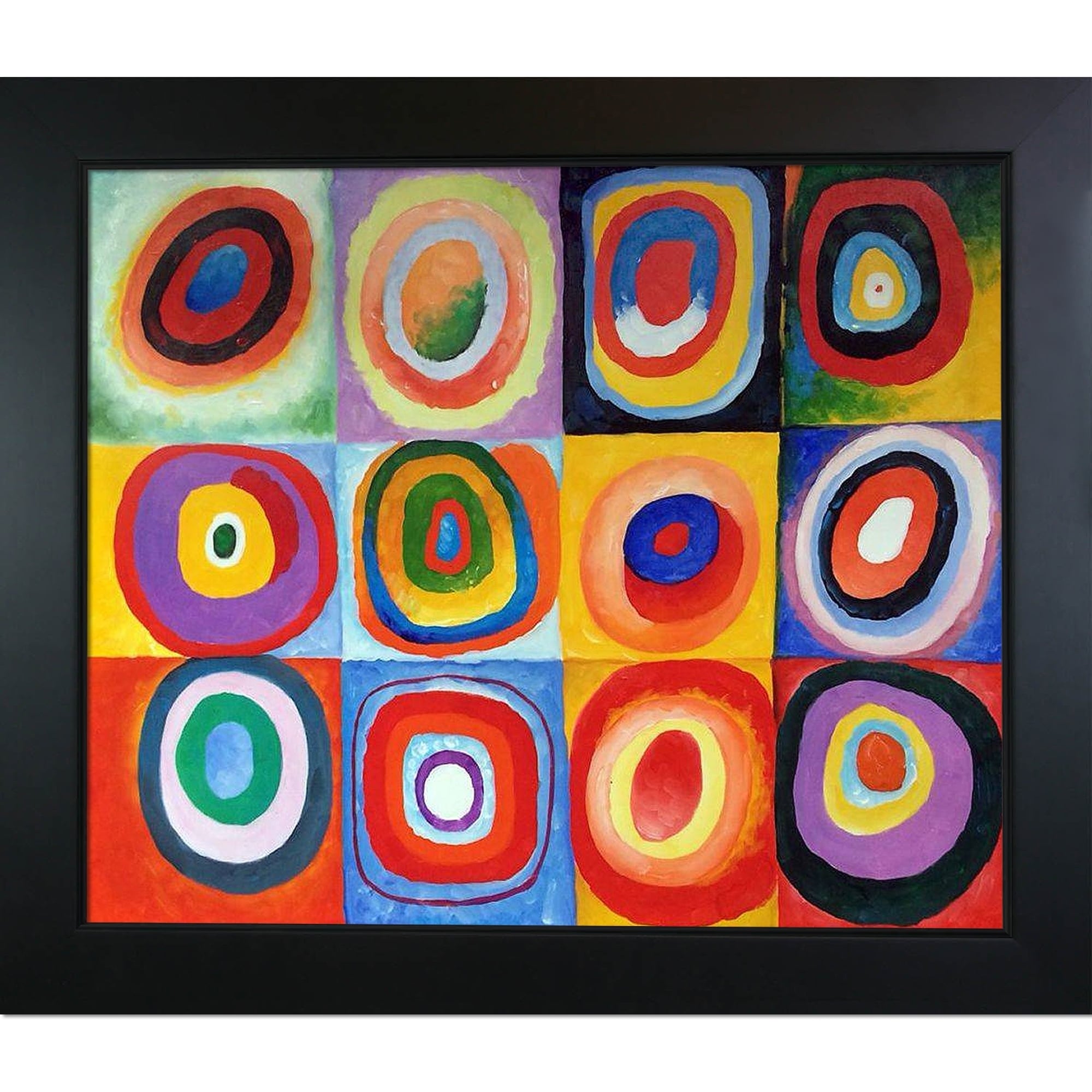 La Pastiche Farbstudie Quadrate by Wassily Kandinsky with Black