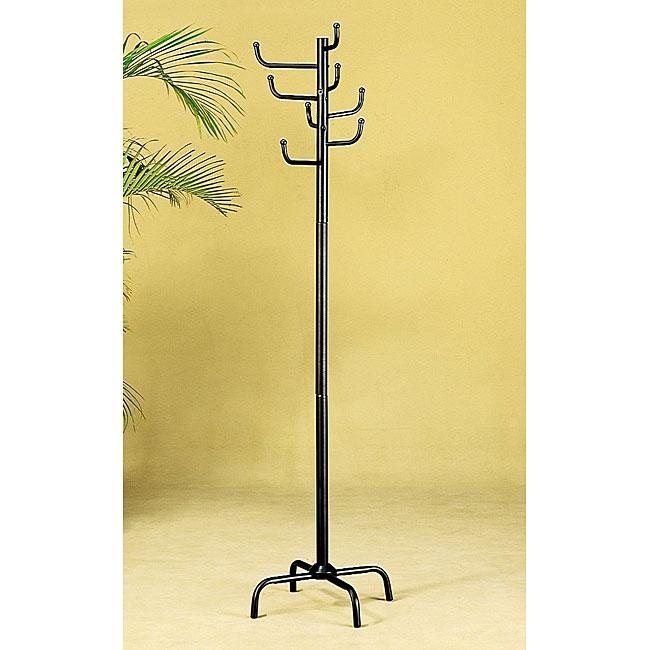 Black Finish Metal 8 hook Coat Rack (Satin blackMetal constructionIncludes eight coat hooksMeasures 70 inches high x 19 inches long x 19 inches wideAssembly required )