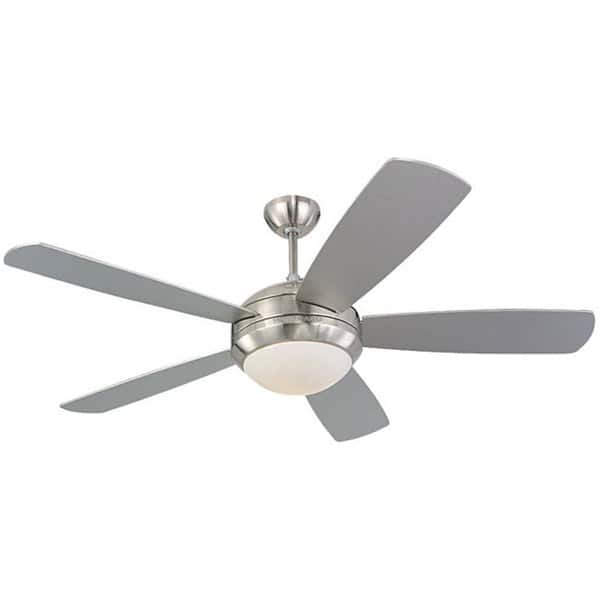 Monte Carlo Discus 52 Inch Brushed Steel Finish Ceiling Fan Brushed Steel