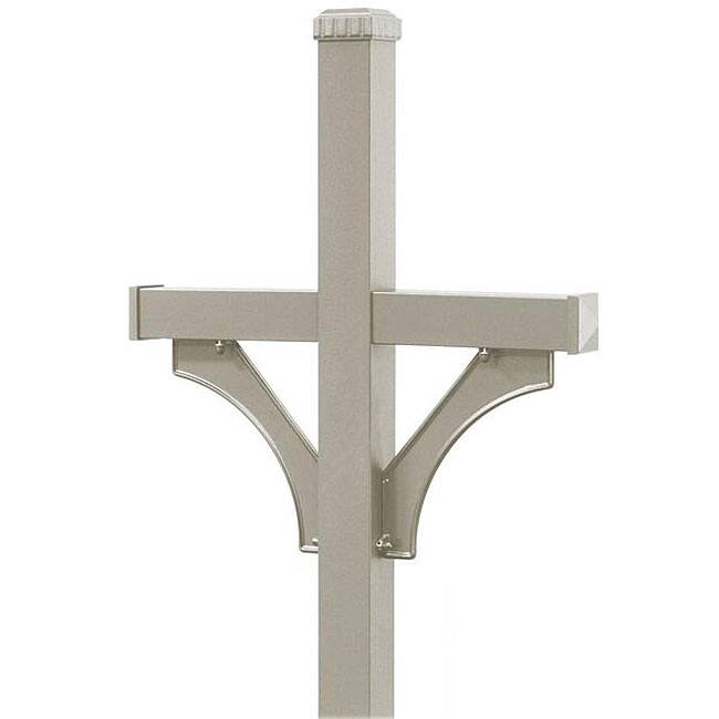 Salsbury Deluxe Nickel-Finished Aluminum Mailbox Post