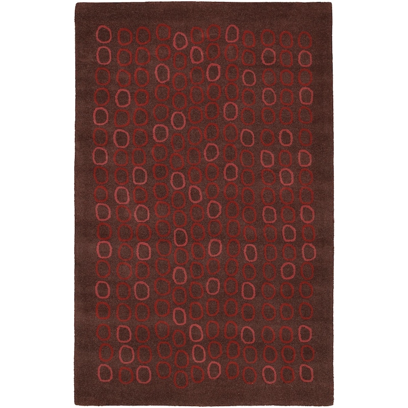 Hand-tufted Arlon Brown Geometric Wool Area Rug - 9' x 13' - 9' x 13'