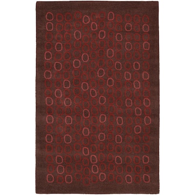 Hand-tufted Arlon Brown Geometric Wool Area Rug - 9' x 13' - 9' x 13'