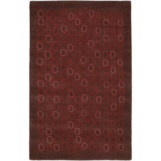 Hand-tufted Arlon Brown Geometric Wool Area Rug - 9' x 13' - 9' x 13'