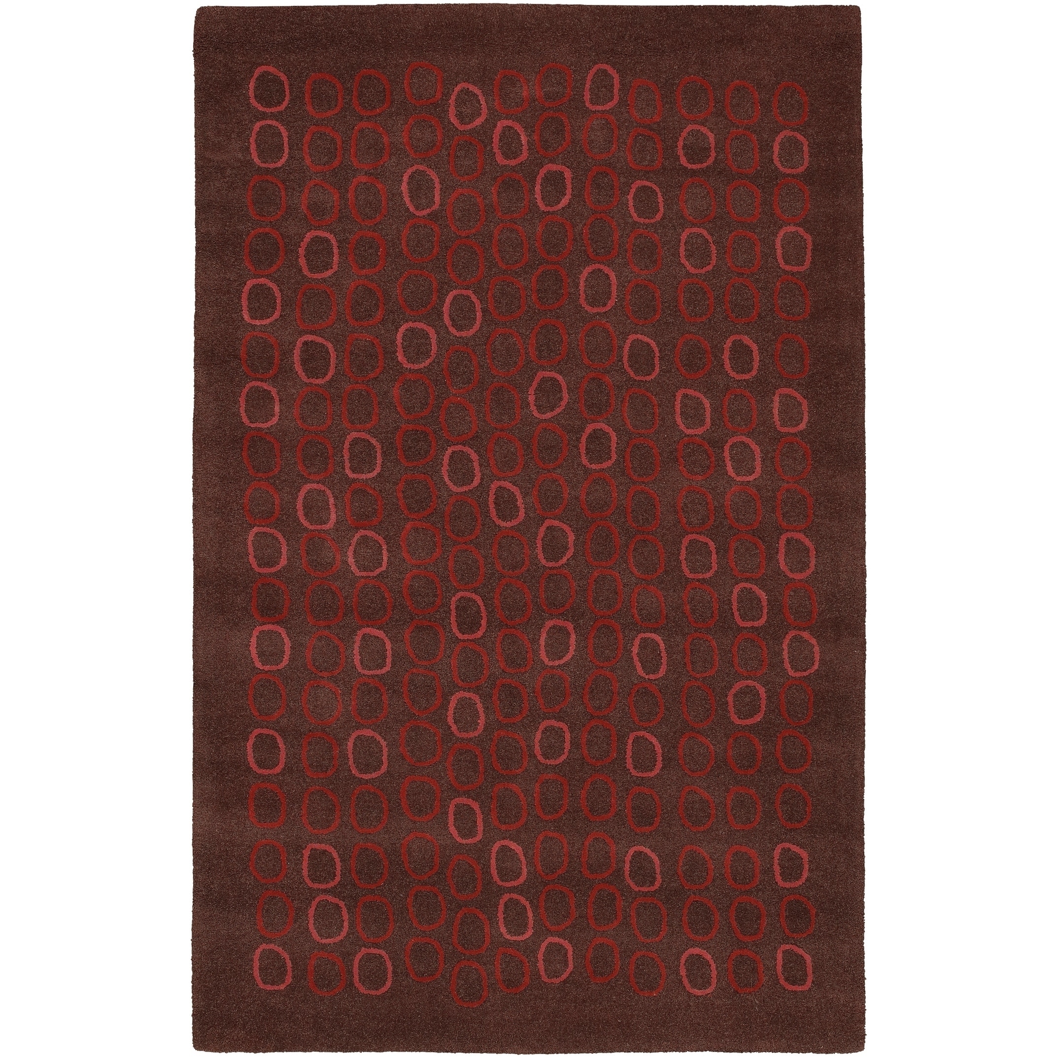 Woven Wool Area Rug with Geometric Floral Details (2.5x4.5), 'Flowers from  the Silk Road