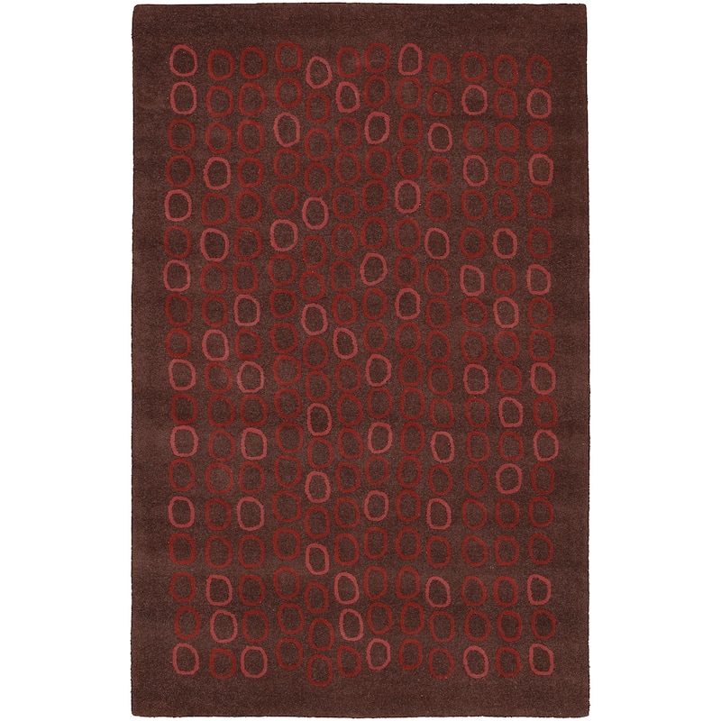 Hand-tufted Arlon Brown Geometric Wool Area Rug - 9' x 13' - 9' x 13' - 9' x 13' - Brown