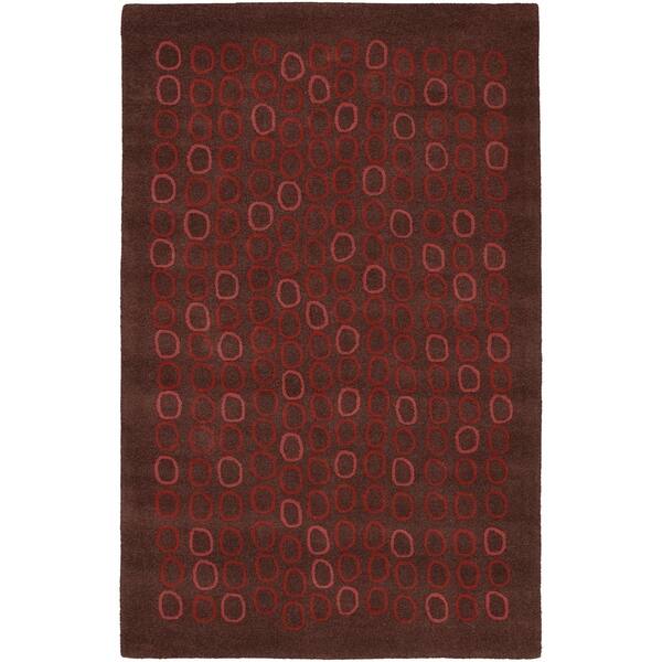 slide 2 of 4, Hand-tufted Arlon Brown Geometric Wool Area Rug - 9' x 13' - 9' x 13' 9' x 13' - Brown