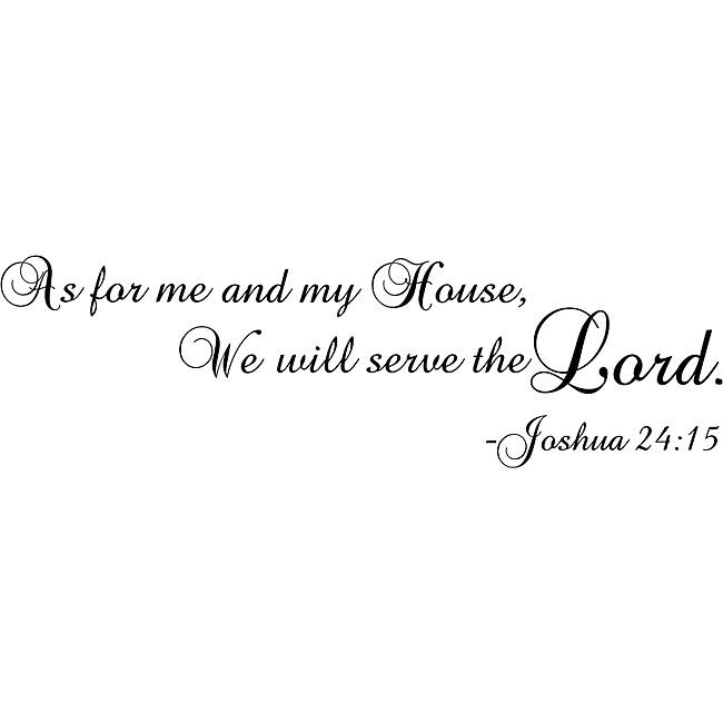Design on Style 'As for Me and My House, We will Serve the Lord' Black Vinyl Wall Art Quote