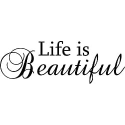 'Life is Beautiful' Black Vinyl Wall Art Quote - Overstock™ Shopping ...