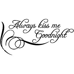 Design on Style 'Always Kiss Me Goodnight' Vinyl Wall Art Quote - Bed ...