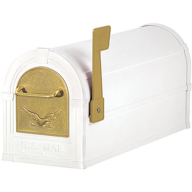White/ Gold Eagle Heavy-duty Rural Mailbox