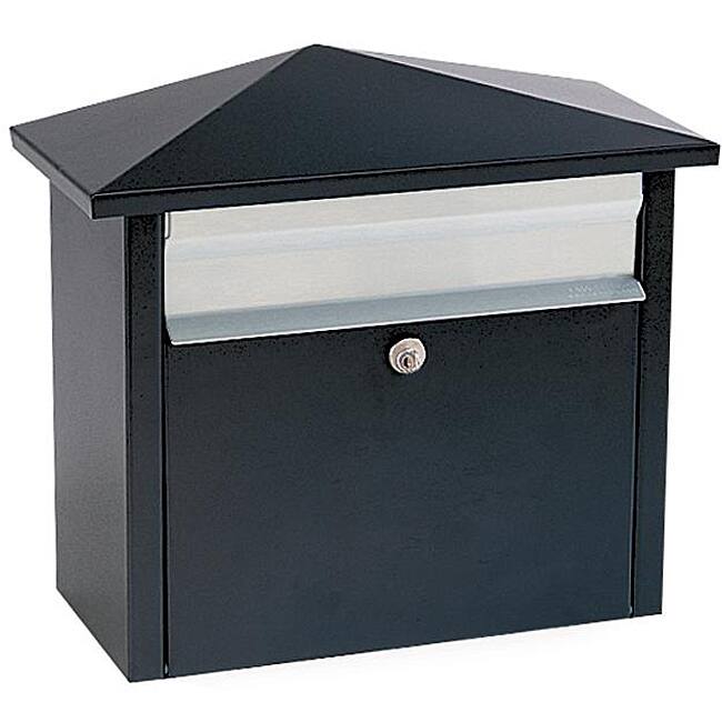 Black Wall- or Post-mount Mail House Mailbox