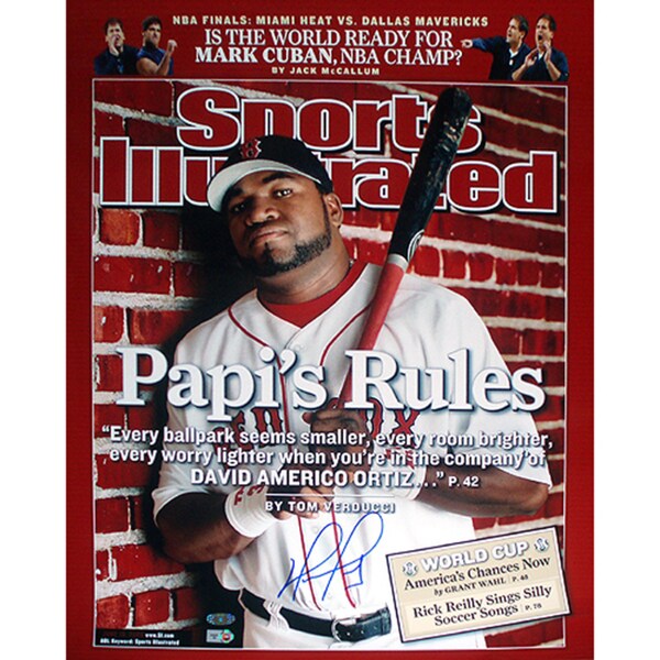 Boston Red Sox David Ortiz 16 x 20 Sports Illustrated Autographed Cover Steiner Baseball