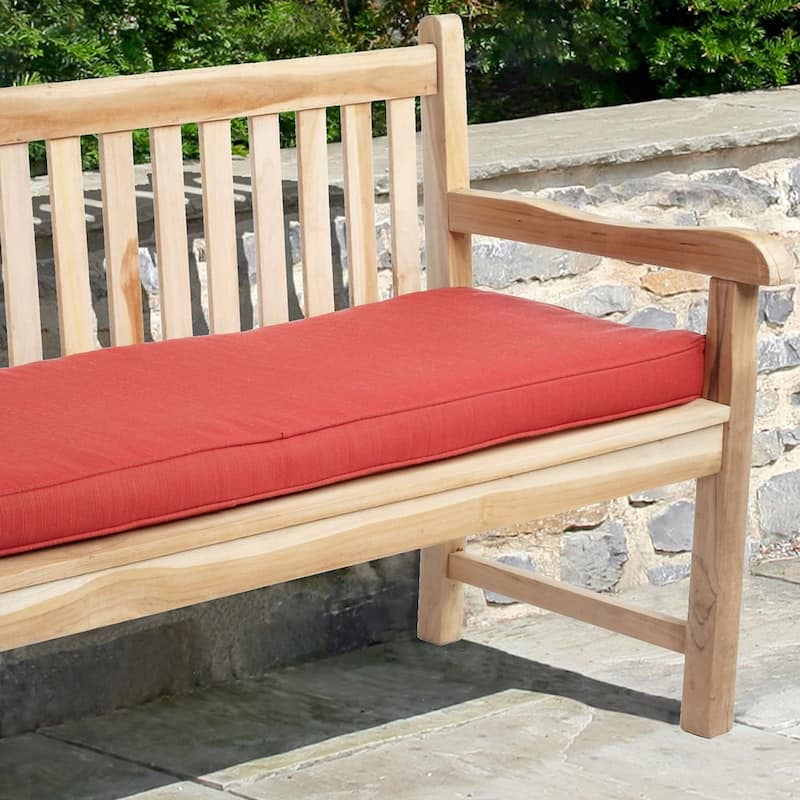 Sorra Home Indoor/ Outdoor Textured Bright 60-inch Bench Cushion with Sunbrella Fabric