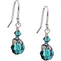 Lola's Jewelry Silver December Birthstone Teal Crystal Earrings