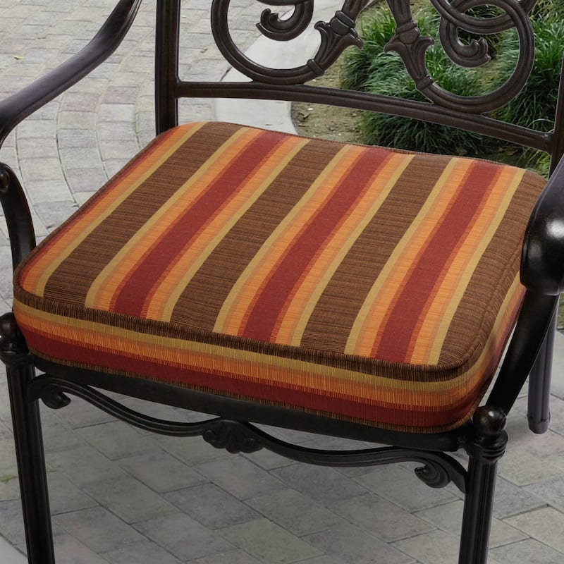 Indoor/ Outdoor 19-inch Striped Chair Cushion with Sunbrella Fabric