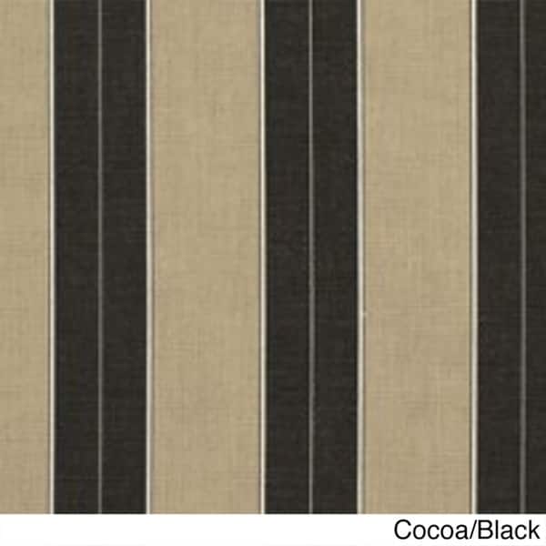Indoor/ Outdoor 19-inch Striped Chair Cushion with Sunbrella Fabric - Cocoa/Black