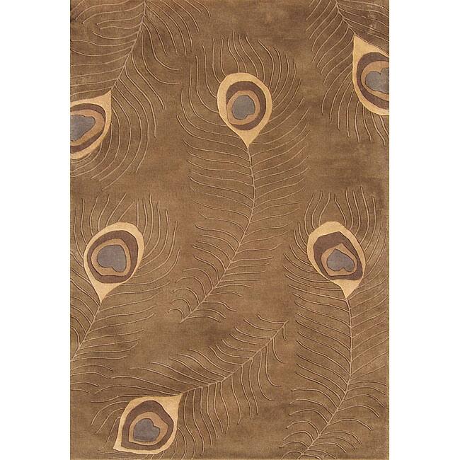 Alliyah Handmade Tobacco Blended Wool Rug (8' x 10') - 8' x 10'