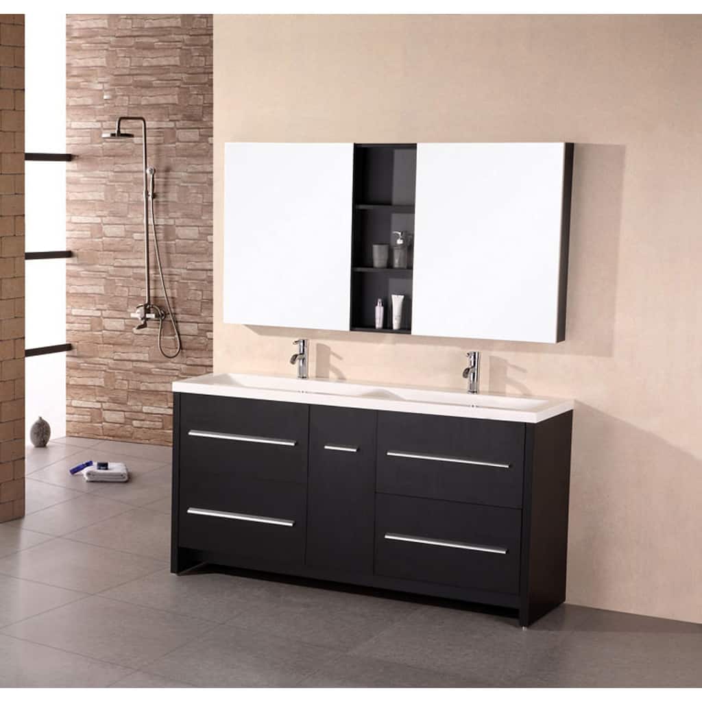 Design Element Perfecta Modern Double Sink Bathroom Vanity Set