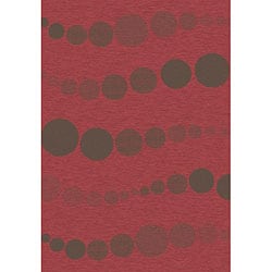 Circle Waves Red Velvet Rug (2'2 x 10'10) Dynamic Rugs Runner Rugs