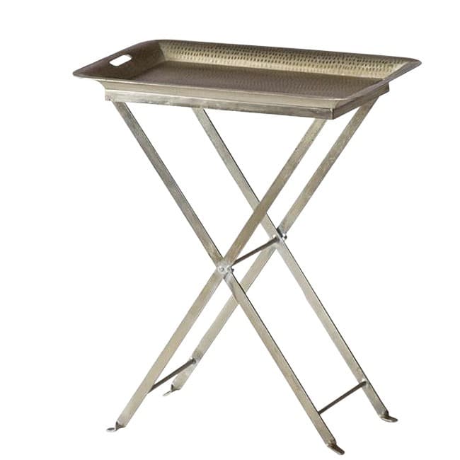 Handmade Nickel-plated Iron Antique Butterfly Cocktail Tray Table (India)