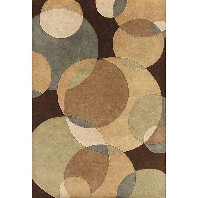 Alliyah Handmade Brown New Zealand Blend Wool Rug(5' x 8') - 5' x 8'