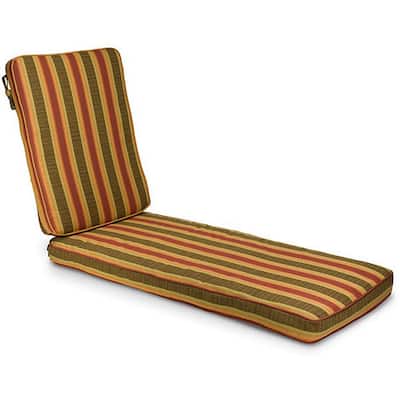 Indoor/ Outdoor 21-inch Wide Striped Chaise Lounge Cushion with Sunbrella Fabric