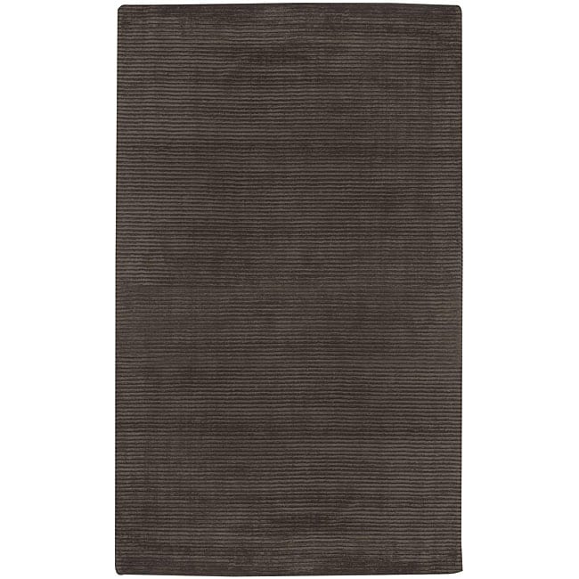 Hand loomed Solid Brown Casual Salvador Wool Rug (5 X 8)