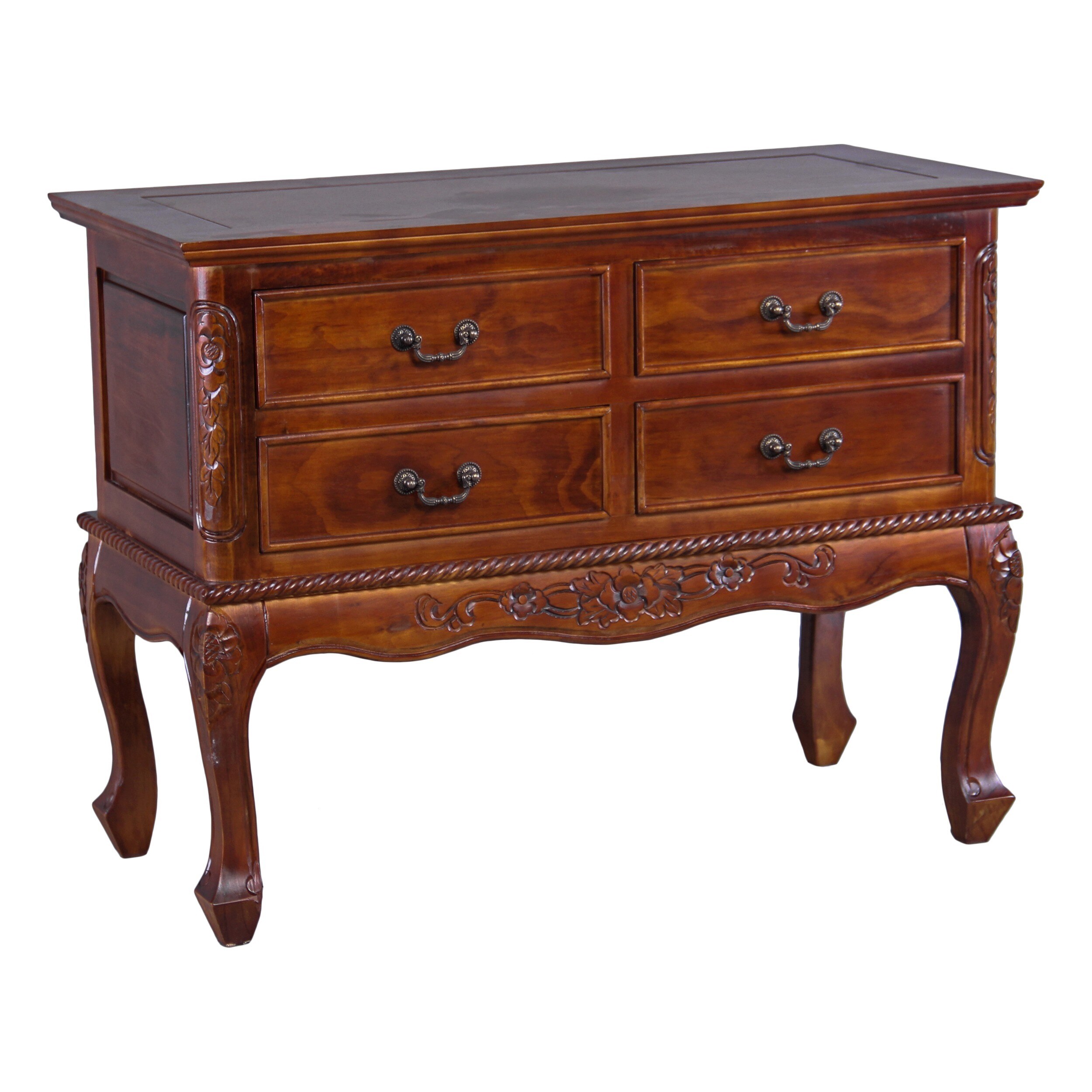 Shop International Caravan Windsor Hand Carved Queen Ann 4 Drawer