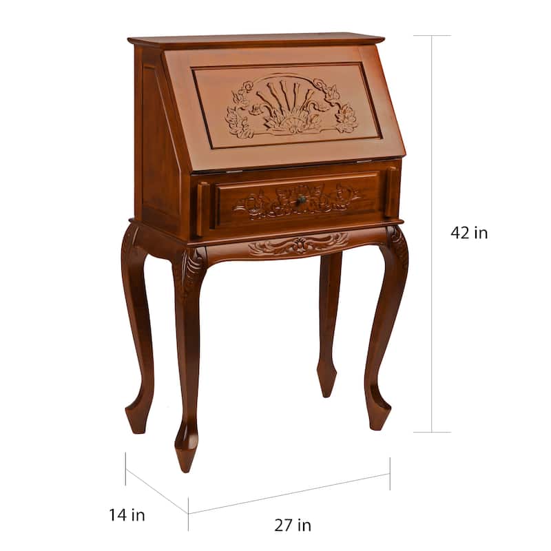 Windsor Carved Wood Secretary Desk