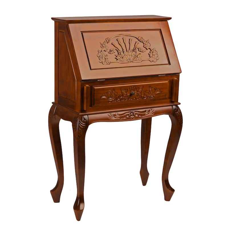 Windsor Carved Wood Secretary Desk