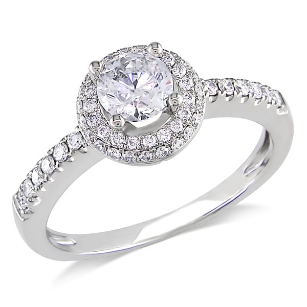 Miadora 14k White Gold 3/4ct TDW Diamond Engagement Ring
