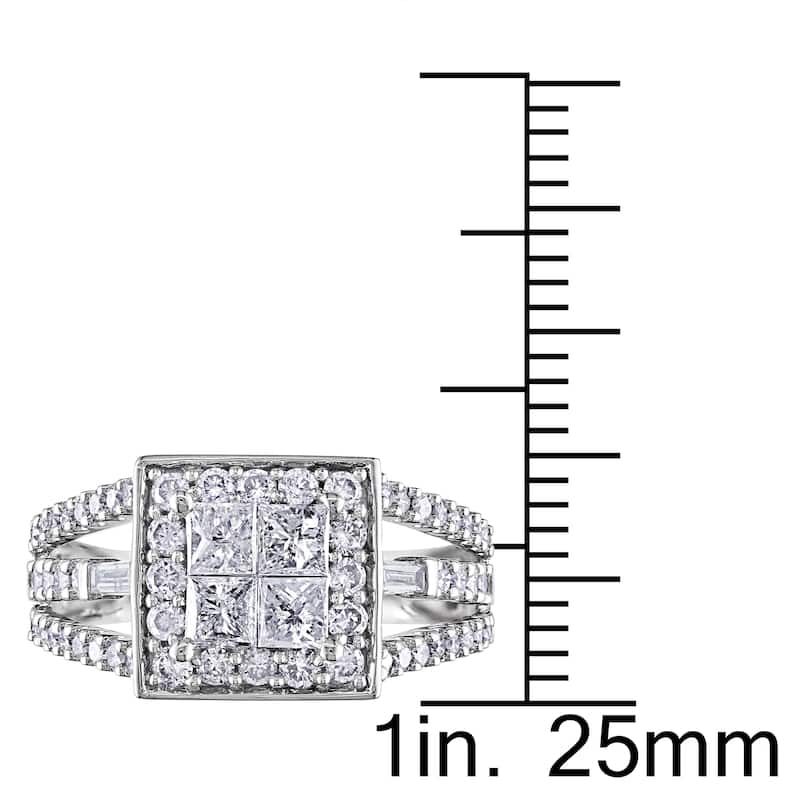Miadora Signature Collection 14k White Gold 1 1/2ct TDW Princess Diamond Ring