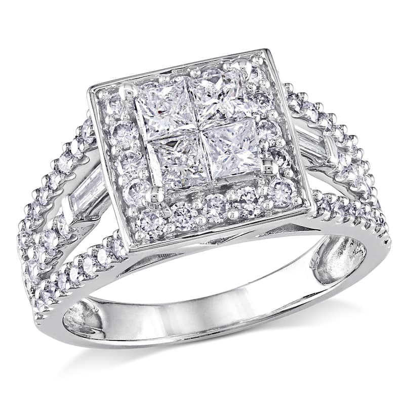 Miadora Signature Collection 14k White Gold 1 1/2ct TDW Princess Diamond Ring - 5