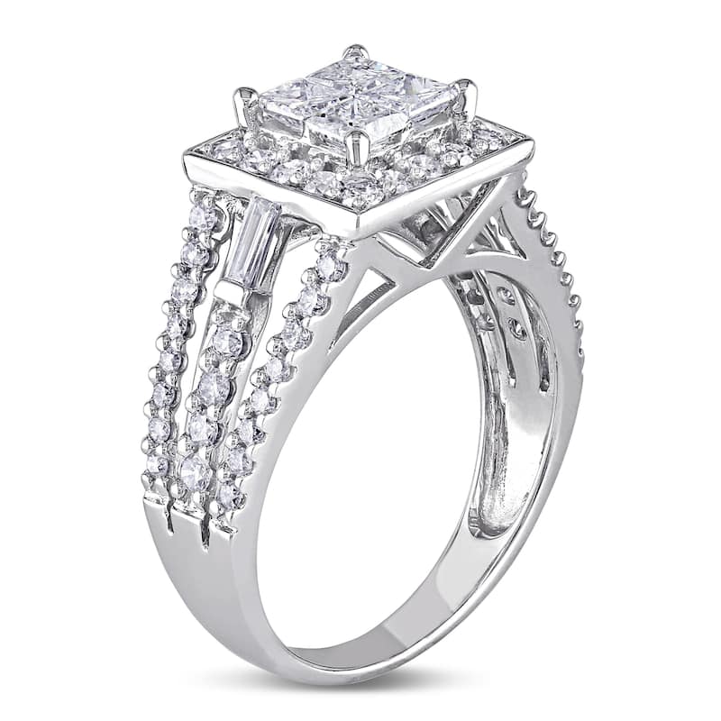 Miadora Signature Collection 14k White Gold 1 1/2ct TDW Princess Diamond Ring