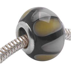 Beadaholique Glass White Olive Stripe 14 mm Lampwork Bead (Pack of 2) Beadaholique Loose Beads & Stones