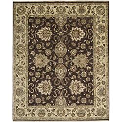 slide 1 of 3, Nourison Hand-knotted Tajik Chocolate Wool Rug (3'9" x 5'9")