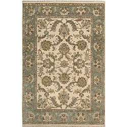 Nourison Hand knotted Tajik Ivory Wool Rug (5'6 x 8') Nourison 5x8   6x9 Rugs