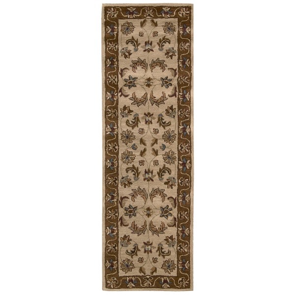 Nourison Hand tufted Caspian Ivory Wool Rug (2'3 x 7'6) Nourison Runner Rugs